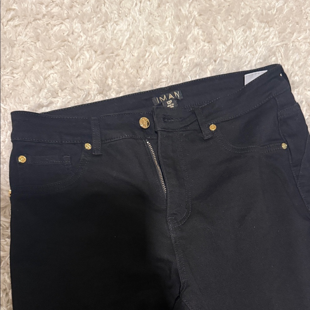 IMAN Women’s Black Straight-Leg Pants - Picture 2 of 3